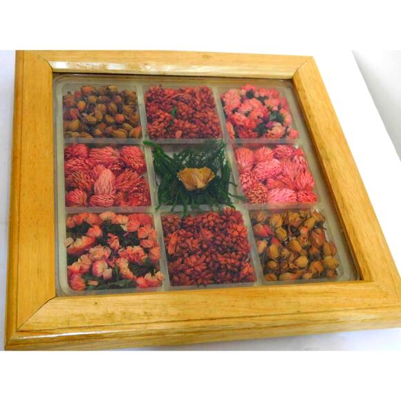 Vintage Dried Flower Decorative Trivet Tray From France - Picture 1 of 7